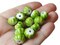 30 12mm x 8mm Green Fluted Rondelle Plastic Beads Pumpkin Beads